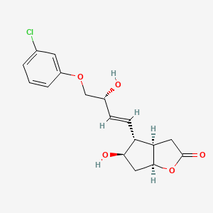 molecular formula C17H19ClO5 B1340160 (3aR,4R,5R,6aS)-4-((R,E)-4-(3-Chlorophenoxy)-3-hydroxybut-1-en-1-yl)-5-hydroxyhexahydro-2H-cyclopenta[b]furan-2-one CAS No. 53906-54-0