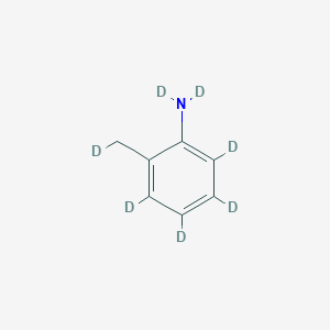 molecular formula C7H9N B13401633 N,N,2,3,4,5-hexadeuterio-6-(deuteriomethyl)aniline 