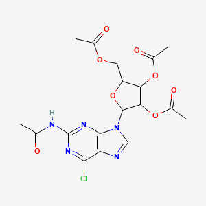 molecular formula C18H20ClN5O8 B13401761 n-Acetyl-6-chloro-9-(2,3,5-tri-o-acetylpentofuranosyl)-9h-purin-2-amine CAS No. 34793-12-9