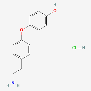 molecular formula C14H16ClNO2 B13401763 Phenol, 4-[4-(2-aminoethyl)phenoxy]-, hydrochloride CAS No. 5221-18-1