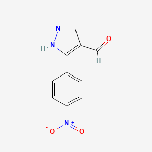 molecular formula C10H7N3O3 B1340184 3-(4-硝基苯基)-1H-吡唑-4-甲醛 CAS No. 26033-23-8