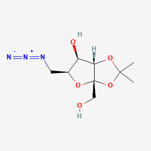 molecular formula C9H15N3O5 B1340189 (3As,5S,6R,6aS)-5-(azidomethyl)-3a-(hydroxymethyl)-2,2-dimethyl-6,6a-dihydro-5H-furo[2,3-d][1,3]dioxol-6-ol 
