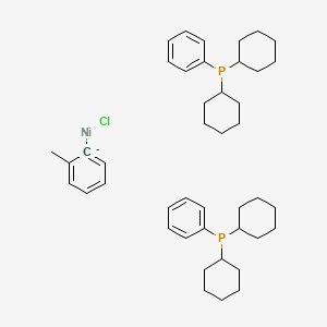 molecular formula C43H61ClNiP2- B13401893 chloronickel;dicyclohexyl(phenyl)phosphane;methylbenzene 