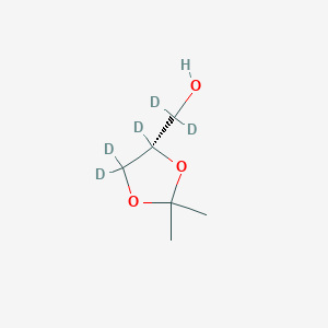molecular formula C6H12O3 B13401921 dideuterio-[(4S)-4,5,5-trideuterio-2,2-dimethyl-1,3-dioxolan-4-yl]methanol 