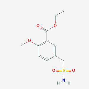molecular formula C11H15NO5S B13401987 Ethyl 2-methoxy-5-(sulfamoylmethyl)benzoate CAS No. 1956355-39-7