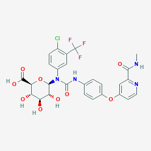 molecular formula C27H24ClF3N4O9 B13402012 Sorafenib beta-D-Glucuronide CAS No. 1130164-93-0