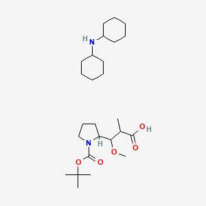 molecular formula C26H48N2O5 B13402065 N-cyclohexylcyclohexanamine;3-methoxy-2-methyl-3-[1-[(2-methylpropan-2-yl)oxycarbonyl]pyrrolidin-2-yl]propanoic acid 