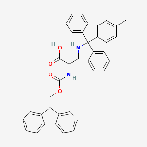 molecular formula C38H34N2O4 B13402118 Fmoc-(N-beta-4-methyltrityl)-L-alpha,beta-diaminopropionic Acid; N-a-(9-Fluorenylmethyloxycarbonyl)-N-beta-(p-methyltrityl)-L-2,3-diaminopropionic Acid; (2S)-2-(9H-Fluoren-9-ylmethoxycarbonylamino)-3-[[(4-methylphenyl)-diphenylmethyl]amino]propanoic Acid 