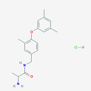 molecular formula C19H25ClN2O2 B13402135 2-amino-N-[[4-(3,5-dimethylphenoxy)-3-methylphenyl]methyl]propanamide;hydrochloride 