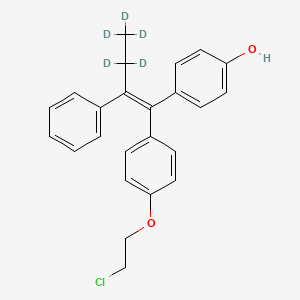 molecular formula C24H23ClO2 B13402138 (3,3,4,4,4-d5)-(E/Z)-1-[4-(2-Chloroethoxy)phenyl]-1-[4-hydroxyphenyl]-2-phenyl-1-butene 