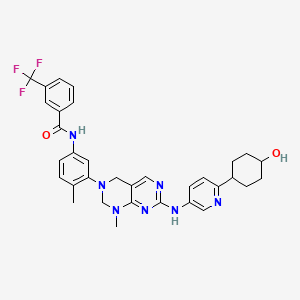 molecular formula C33H34F3N7O2 B13402166 N-[3-(7-{[6-(4-hydroxycyclohexyl)pyridin-3-yl]amino}-1-methyl-1H,2H,3H,4H-[1,3]diazino[4,5-d]pyrimidin-3-yl)-4-methylphenyl]-3-(trifluoromethyl)benzamide 