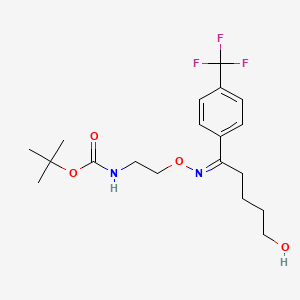 molecular formula C19H27F3N2O4 B13402214 tert-butyl N-[2-[(Z)-[5-hydroxy-1-[4-(trifluoromethyl)phenyl]pentylidene]amino]oxyethyl]carbamate 