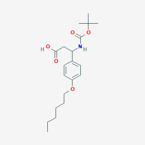 molecular formula C20H31NO5 B13402231 3-(4-hexoxyphenyl)-3-[(2-methylpropan-2-yl)oxycarbonylamino]propanoic Acid 