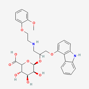 molecular formula C30H34N2O10 B13402290 Carvedilol beta-D-Glucuronide (mixture of diasteromers) 