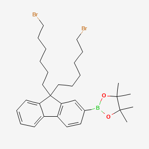 molecular formula C31H43BBr2O2 B13402335 2-(9,9-Bis(6-bromohexyl)-9H-fluoren-2-yl)-4,4,5,5-tetramethyl-1,3,2-dioxaborolane 