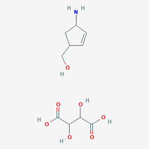 molecular formula C10H17NO7 B13402434 (1S-cis)-4-Amino-2-cyclopentene-1-methanol D-hydrogen tatrate 