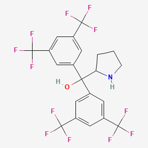 molecular formula C21H15F12NO B13402440 Bis(3,5-bis(trifluoromethyl)phenyl)(pyrrolidin-2-yl)methanol 