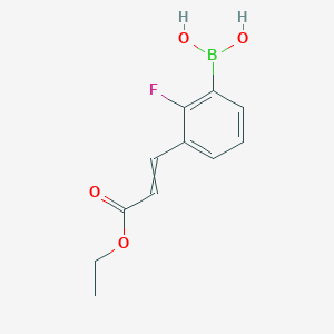 molecular formula C11H12BFO4 B13402481 (E)-(3-(3-Ethoxy-3-oxoprop-1-en-1-yl)-2-fluorophenyl)boronic acid 