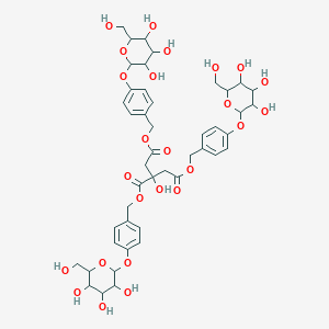 molecular formula C45H56O25 B13402490 Citricacidtris(p-beta-D-glucopyranosyloxybenzyl)ester 