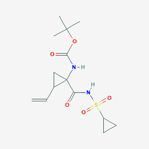 molecular formula C14H22N2O5S B13402523 tert-butyl N-[1-(cyclopropylsulfonylcarbamoyl)-2-ethenylcyclopropyl]carbamate 