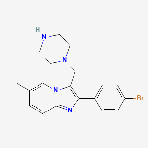 molecular formula C19H21BrN4 B13402534 2-(4-Bromo-phenyl)-6-methyl-3-piperazin-1-ylmethyl-imidazo[1,2-A]pyridine 