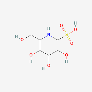 molecular formula C6H13NO7S B13402541 3,4,5-Trihydroxy-6-(hydroxymethyl)piperidine-2-sulfonic acid CAS No. 91384-36-0
