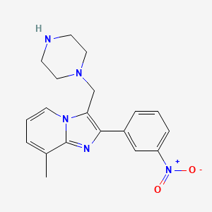 molecular formula C19H21N5O2 B13402572 8-Methyl-2-(3-nitrophenyl)-3-piperazin-1-ylmethyl-imidazo[1,2-a]pyridine 