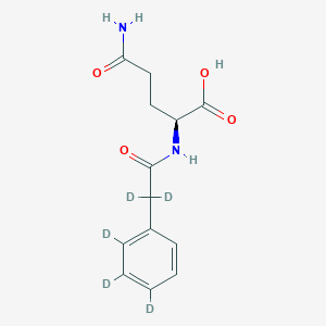 molecular formula C13H16N2O4 B13402586 (2S)-5-amino-2-[[2,2-dideuterio-2-(2,3,4-trideuteriophenyl)acetyl]amino]-5-oxopentanoic acid 