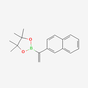 molecular formula C18H21BO2 B13402698 4,4,5,5-Tetramethyl-2-(1-(naphthalen-2-yl)vinyl)-1,3,2-dioxaborolane 
