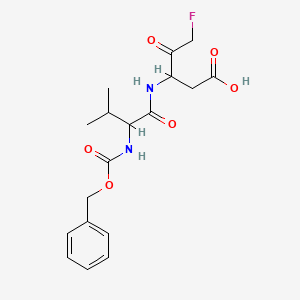molecular formula C18H23FN2O6 B13402728 5-fluoro-3-[[3-methyl-2-(phenylmethoxycarbonylamino)butanoyl]amino]-4-oxopentanoic acid 