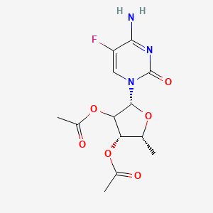 molecular formula C13H16FN3O6 B13402784 [(2R,3S,5R)-4-acetyloxy-5-(4-amino-5-fluoro-2-oxopyrimidin-1-yl)-2-methyloxolan-3-yl] acetate 