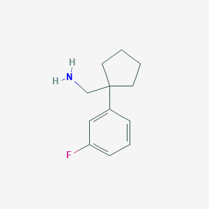 molecular formula C12H16FN B1340284 1-[1-(3-Fluorophenyl)cyclopentyl]methanamine CAS No. 359715-61-0
