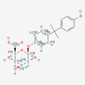 molecular formula C21H24O8 B13402851 Bisphenol A-13C12 |A-D-Glucuronide 
