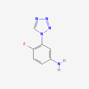 molecular formula C7H6FN5 B1340287 4-fluoro-3-(1H-tetrazol-1-yl)aniline CAS No. 924871-65-8