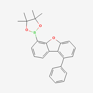 molecular formula C24H23BO3 B13402892 4,4,5,5-Tetramethyl-2-(9-phenyldibenzo[b,d]furan-4-yl)-1,3,2-dioxaborolane 