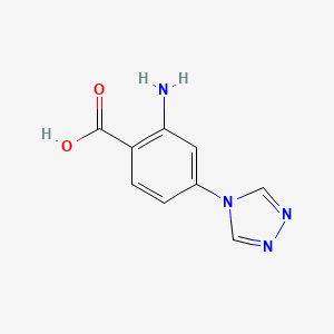 molecular formula C9H8N4O2 B1340293 2-amino-4-(4H-1,2,4-triazol-4-yl)benzoic acid CAS No. 915920-19-3