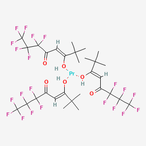 molecular formula C30H33F21O6Pr B13402950 Tris(1,1,1,2,2,3,3-heptafluoro-7,7-dimethyl-4,6-octanedionato)praseodymium(III) 