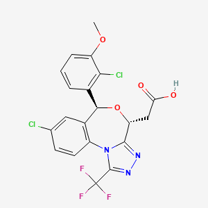 molecular formula C20H14Cl2F3N3O4 B13402981 [(trans)-8-Chloro-6-(2-chloro-3-methoxyphenyl)-1-(trifluoromethyl)-4H,6H-[1,2,4]triazolo[4,3-a][4,1]benzoxazepin-4-yl]acetic acid 