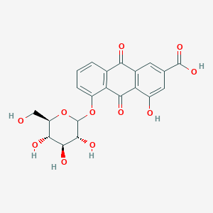 molecular formula C21H18O11 B13403058 4-hydroxy-9,10-dioxo-5-[(3R,4S,5S,6R)-3,4,5-trihydroxy-6-(hydroxymethyl)oxan-2-yl]oxyanthracene-2-carboxylic acid 