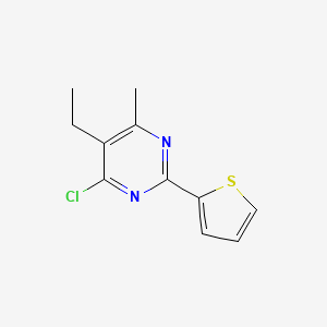 molecular formula C11H11ClN2S B13403066 2-(Thiophene-2-yl)-4-chloro-5-ethyl-6-methylpyrimidine 