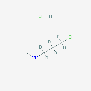 molecular formula C5H13Cl2N B13403082 3-chloro-1,1,2,2,3,3-hexadeuterio-N,N-dimethylpropan-1-amine;hydrochloride 