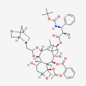 molecular formula C50H64N2O15 B13403317 [(2R,6S,7S,8S,10R,13S,14R,15S,16S,18S)-13-acetyloxy-8,16-dihydroxy-18-[(2R,3S)-2-hydroxy-3-[(2-methylpropan-2-yl)oxycarbonylamino]-3-phenylpropanoyl]oxy-7,19,20,20-tetramethyl-4-[[(1S,4S)-2-oxa-5-azabicyclo[2.2.1]heptan-5-yl]methyl]-3,5,11-trioxapentacyclo[14.3.1.02,6.07,14.010,13]icos-1(19)-en-15-yl] benzoate 