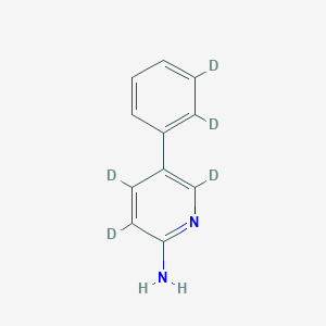 molecular formula C11H10N2 B13403390 5-(Phenyl-2,3-d2)pyridin-3,4,6-d3-2-amine 