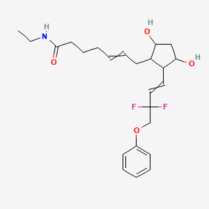 molecular formula C24H33F2NO4 B13403467 Taflpostamide; Dechloro; Dehydroxy; Difluoro; Ethylcloprostenolamide 