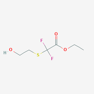 molecular formula C6H10F2O3S B13403489 Acetic acid, difluoro[(2-hydroxyethyl)thio]-, ethyl ester 