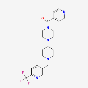 molecular formula C22H26F3N5O B13403597 Pyridin-4-yl-[4-[1-[[6-(trifluoromethyl)pyridin-3-yl]methyl]piperidin-4-yl]piperazin-1-yl]methanone 