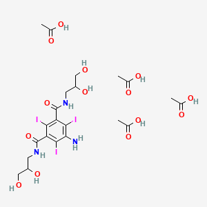 molecular formula C22H34I3N3O14 B13403598 acetic acid;5-amino-1-N,3-N-bis(2,3-dihydroxypropyl)-2,4,6-triiodobenzene-1,3-dicarboxamide 