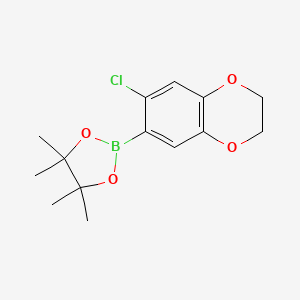 molecular formula C14H18BClO4 B13403624 2-(7-Chloro-2,3-dihydrobenzo[b][1,4]dioxin-6-yl)-4,4,5,5-tetramethyl-1,3,2-dioxaborolane 