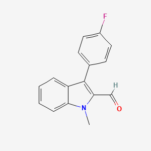 molecular formula C16H12FNO B1340375 3-(4-fluorophenyl)-1-methyl-1H-indole-2-carbaldehyde CAS No. 93957-42-7