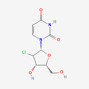 molecular formula C9H11ClN2O5 B13403806 1-[(2R,4S,5R)-3-chloro-4-hydroxy-5-(hydroxymethyl)oxolan-2-yl]pyrimidine-2,4-dione 